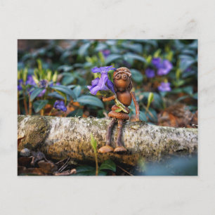 Akorn Elf-flicka med blomstervykort Vykort