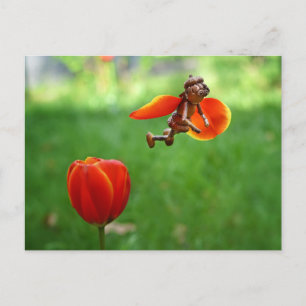 Akorn Elf-flicka som vykort för tulip fairy vår