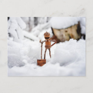 Akorn Elf på snö - vykort för vintern