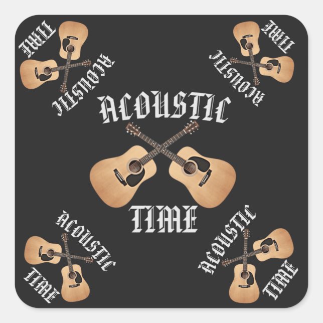 AKOUSTISK TID FYRKANTIGT KLISTERMÄRKE (Framsida)