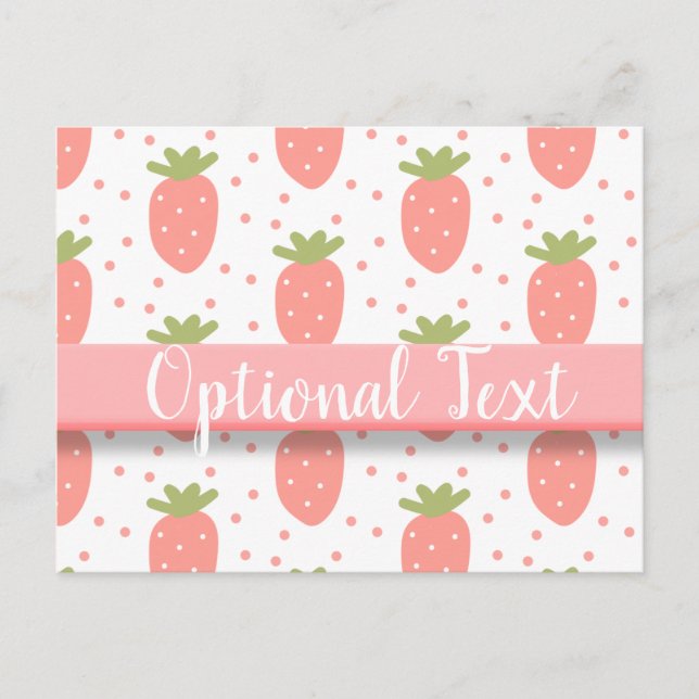 Åkrar med jordgubbar vykort (Framsida)