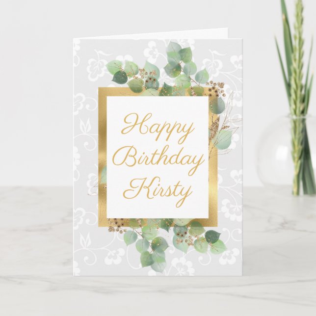 Akrifolier Guld Folie Glitter Födelsedag Kort (Framsida)