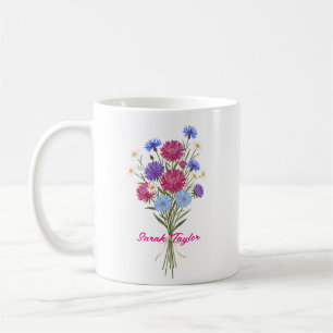 Akriväckningsblomma Aster Akvarell Beställning Kaffemugg