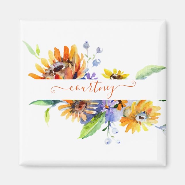 Akrivarblommor personliga   magnet (Framsidan)