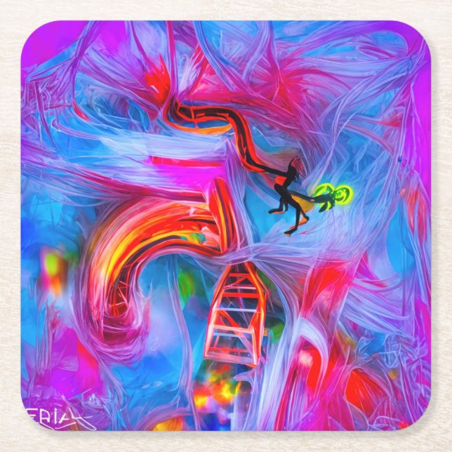 Akrofobi Underlägg Papper Kvadrat (Framsidan)