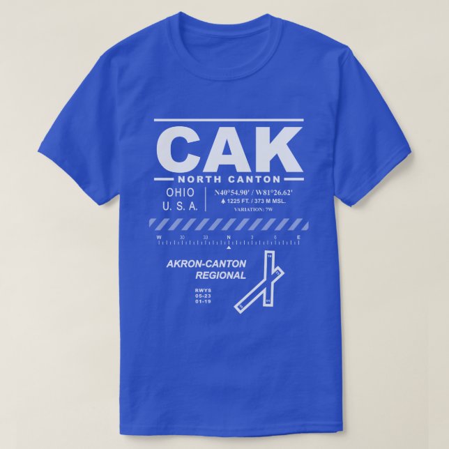 Akron-Canton Airport CAK Tee Shirt (Design framsida)