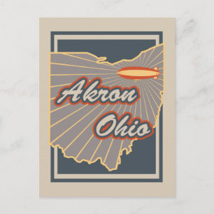 Akron den Ohio vykortet - resa vykortet v2 Vykort