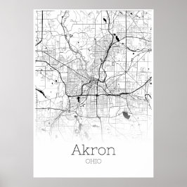 Akron Karta - Ohio - City Karta Poster