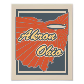 Akron, Ohio Art Print - Travel Artwork Fototryck