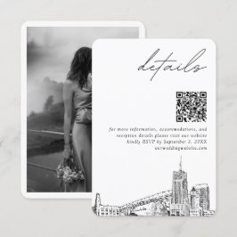 Akron Ohio Bröllop Modern Information QR-kod Tilläggskort