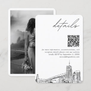 Akron Ohio Bröllop Modern Information QR-kod Tilläggskort