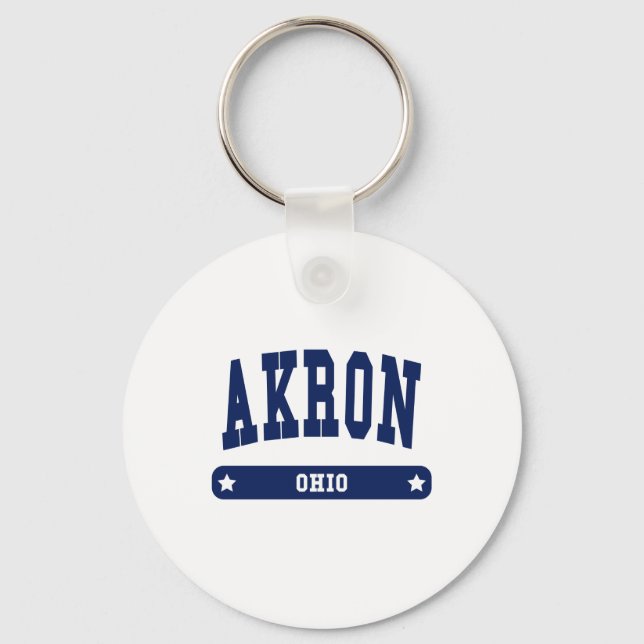 Akron Ohio College Stil t shirts Nyckelring (Framsida)