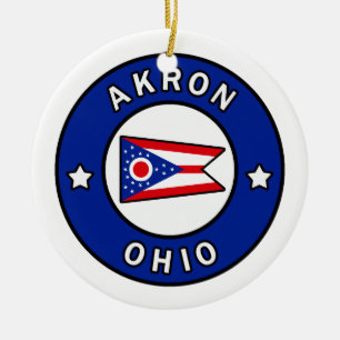 Akron Ohio Julgransprydnad Keramik