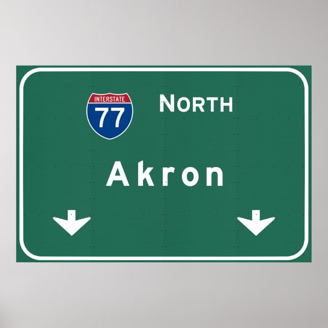 Akron Ohio oh Interstate Highway Freeway: Poster (Framsidan)