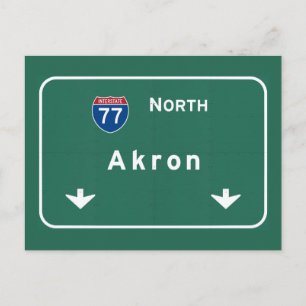 Akron Ohio oh Interstate huvudvägmotorväg: Vykort