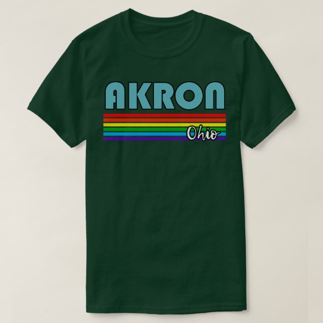 Akron Ohio-Pridet Akron LGBT GGBTQ Supporter T Shirt (Design framsida)