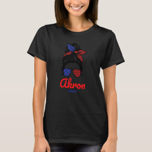 Akron Ohio Retro Tovig Bunt Frisyr T Shirt