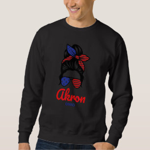 Akron Ohio Retro tovig hårknut Lång Ärmad Tröja