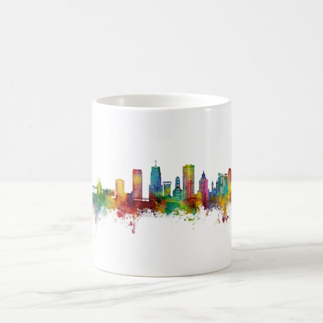 Akron Ohio Skyline Kaffemugg (Center)