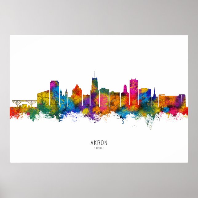 Akron Ohio Skyline Poster (Framsidan)