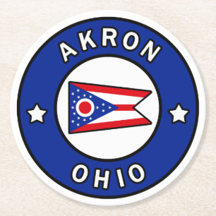 Akron Ohio Underlägg Papper Rund