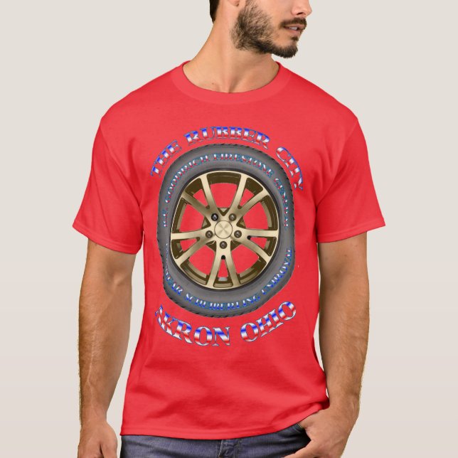 Akron Rubber stadsskjorta. T Shirt (Framsida)