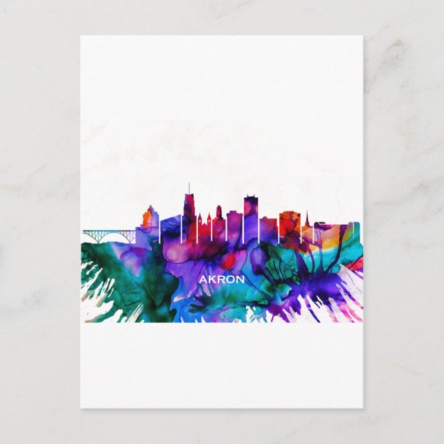 Akron Skyline Helg Vykort (Framsida)