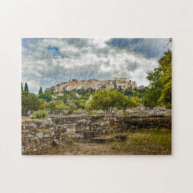 Akropolis Aten Grekland. Jigszle Puzzle Pussel (Horisontell)