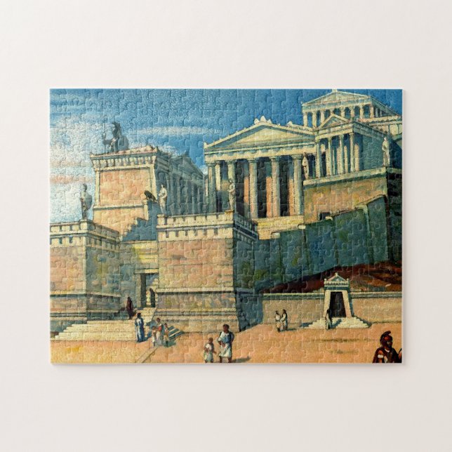 Akropolis Aten Grekland. Jigszle Puzzle Pussel (Horisontell)