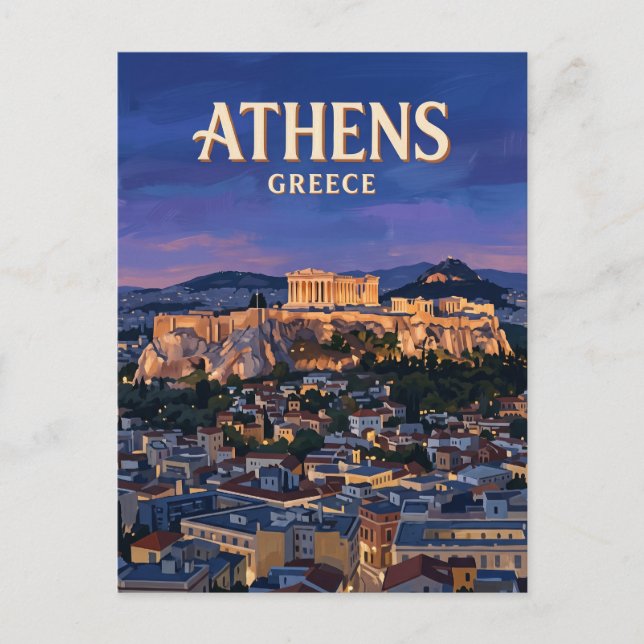 Akropolis Aten Grekland Vykort (Framsida)