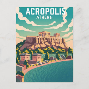 Akropolis Aten, Grekland Vykort