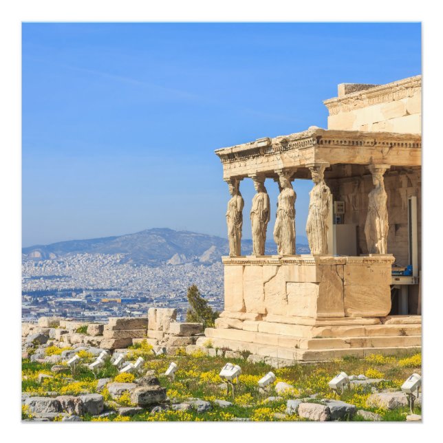 Akropolis Backe Aten Grekland Foto Print Wall Art (Framsidan)