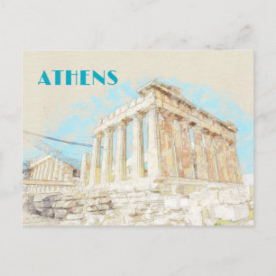Akropolis Backe i Aten, Grekland Vykort