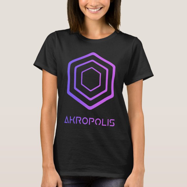 AKROPOLIS Crypto Decentralized Blockchain AKRO DeF T Shirt (Framsida)