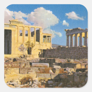 Akropolis Fyrkantigt Klistermärke
