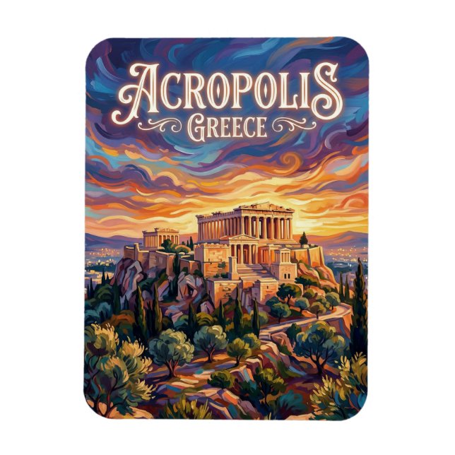 Akropolis Grekland Magnet (Vertikal)