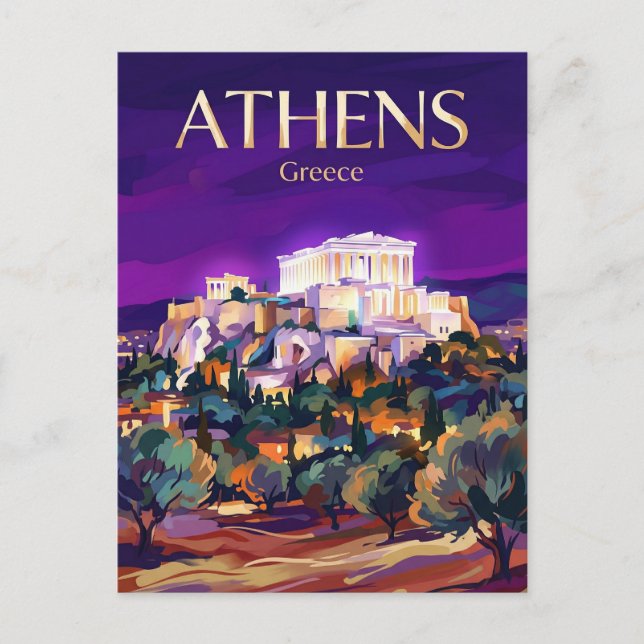 Akropolis Grekland Vykort (Framsida)