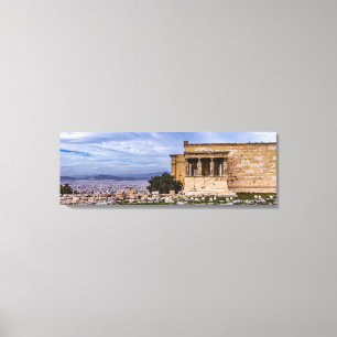 Akropolis med grumlig himlar som bakgrund, Aten Canvastryck