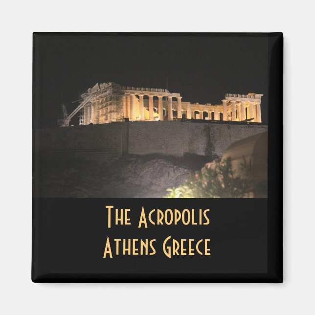 Akropolis Parthenon Aten Grekland Magnet (Framsidan)