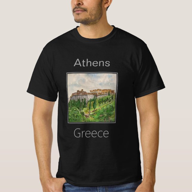 Akropolis View från Now, Aten, Grekland T Shirt (Framsida)