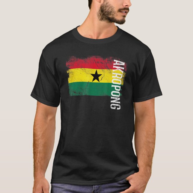 Akropong Ghana Flagga för Ghanaians Manar Women Ki T Shirt (Framsida)