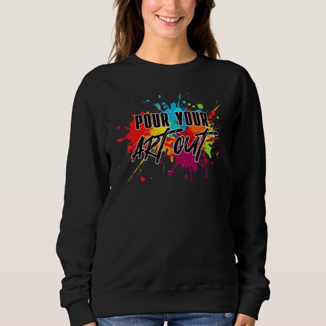 Akryl Färg Flöde Konstnär Fluid Målare Lluid A T Shirt (Framsida)