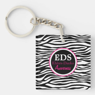 Akryl Keychain för EDS-medvetenhetzebra ränder