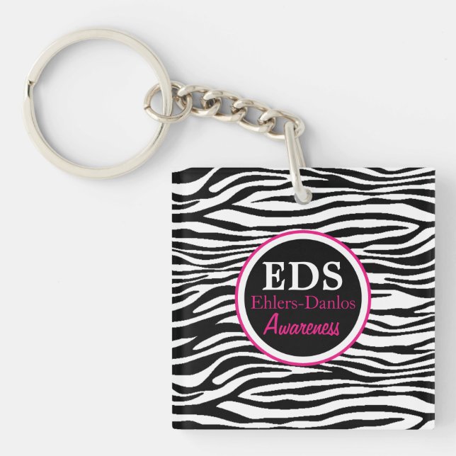 Akryl Keychain för EDS-medvetenhetzebra ränder (Framsidan)