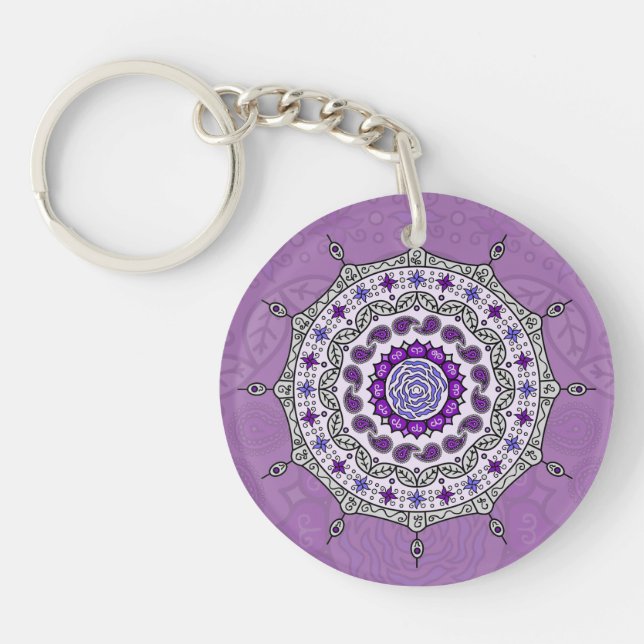 Akryl Keychain för Mehndi fantasisilver (Framsidan)