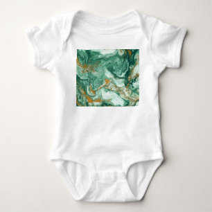 Akryl med gyllene gröntar: marmor struktur art. t shirt