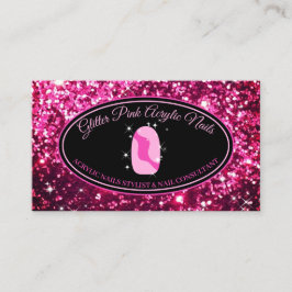 Akryl Negl Glitter Smink Visitkort
