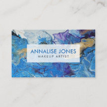 Akryl pour abstrakt Blues och Guld