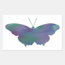 Akryl-Stil Butterfly-fästdon Rektangulärt Klistermärke