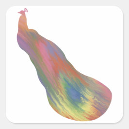 Akryl-Stil Peacock-fästare Fyrkantigt Klistermärke